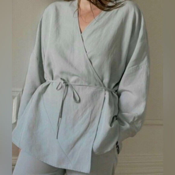 COS Tops - COS Women’s Grey Wrap Blouse Top Size M
